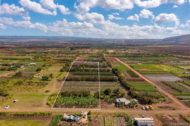 Your farm awaits! 4.56 acres of level agricultural land located in beautiful Waialua. Close to the ocean, mountains, Mokuleia beaches and Haleiwa town.
Existing tenant farming various crops and has approximately one and a half years remaining on their lease. This property is not a CPR but is a portion of TMK 1-6-8-06-010-0000 noted as lot #57.
Contact listing agent for showings and more information.