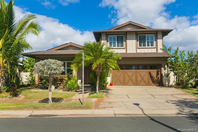 Come home to this well-kept Haleakea  neighborhood located close to the Hawaii Prince Golf Club.  This lovely have a nice open floor plan has a formal living room off the separate dining area which makes for a great  flow.   The first floor also has a  large bedroom currently used for an office with a full bath making for flexible  living options.  A sunroom leading to the  well lighted kitchen has upgraded appliances, stone counters and a large island.  There's more- a comfortable family room  right across the kitchen. The generous size bedrooms upstairs , the master suite has double sink vanity and walk in closet. All together there's  4 bedroom, 3  full baths  this home is a must see.