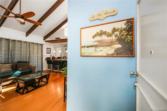 Just Listed!  Rarely available Kealohi Patio Homes in Mililani. This cozy yet amazing patio home was beautifully renovated in 2015 with stainless appliances, granite counters, walk in shower, barn doors, walk in closet with built in dresser. Kitchen has recessed lighting, new vinyl plank flooring, cabinets have glass doors and eat in counter space.  Not one but two yards, back is a must-see huge area and even has a fire pit.  A nice barbeque area with grill and a sun cover included.  A covered lanai in set up for outdoor dining.    Unit comes two parking stalls and a full-size washer dryer.  Lots of indoor and outdoor storage comes with the unit.  First  Open Saturday  June 18th   1-4 pm