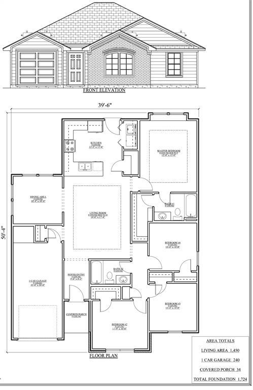 New Built - One story 3 bedroom 2 Bath, New build with open floor plan.  Granite or Quartz kitchen c