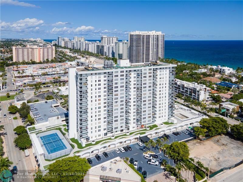 Highly sought after 1340sf  2 bed 2 bath NE CORNER condo in popular Fort Lauderdale Beach location.  Lots of windows facing north, south, & east create natural light throughout condo, and offer direct views of the newly renovated soon to be completed pool deck. HURRICANE IMPACT GLASS. Newer kitchen and baths. Large pantry, 3 huge walk-in closets. FULL GLASS BALCONY! BEST FLOOR PLAN in the building. Laundry/storage on every floor. Total bldg reno almost complete. Updated lobby, hallways, clubroom, gym, tennis, pickle ball,infinity heated pool, BBQ pavilion, walking track, bocce ct. Monthly fees include reserves, dedicated hi speed CAT 5 fiber optic Internet, HD TV, 24hr concierge, bike/kayak storage. 2 pets 20# max. Bayview School District. 
