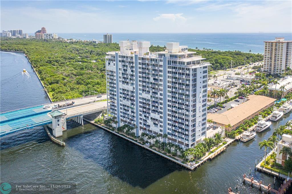 STUNNING Turnkey furnished 2500sf double CORNER 3br 2.5ba WATERFRONT condo w/Ocean ICW and city views.  TOTAL INTERIOR PERMITTED RECONSTRUCTION by noted Fort Lauderdale interior designer. Must see to appreciate. Sleek open kitchen, custom built ins, tremendous counter space/storage, Thermador induction cook top. Bright spacious floor plan w/multiple open areas for entertaining, glass paneled interior doors, Skim coated raised tray ceilings,  electric blinds/blackout shades hidden in soffits, Porcelain floors, HURRICANE IMPACT floor to ceiling windows, recessed LED lighting, walk-in closets, 40 ft. balcony. Amenities include heated ROOFTOP POOL / deck, 2 updated gyms/clubroom, drop off dockage for guests, pet park on ground level, gorgeous n