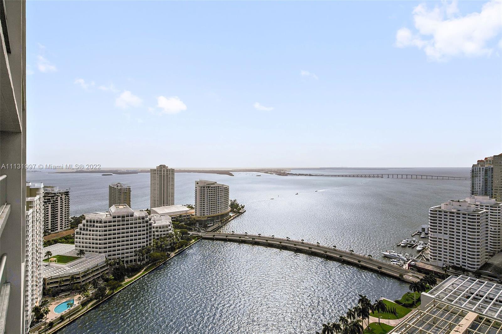 Oversized one bedroom, one bathroom with a stunning view of the bay and Key Biscayne. The unit featu