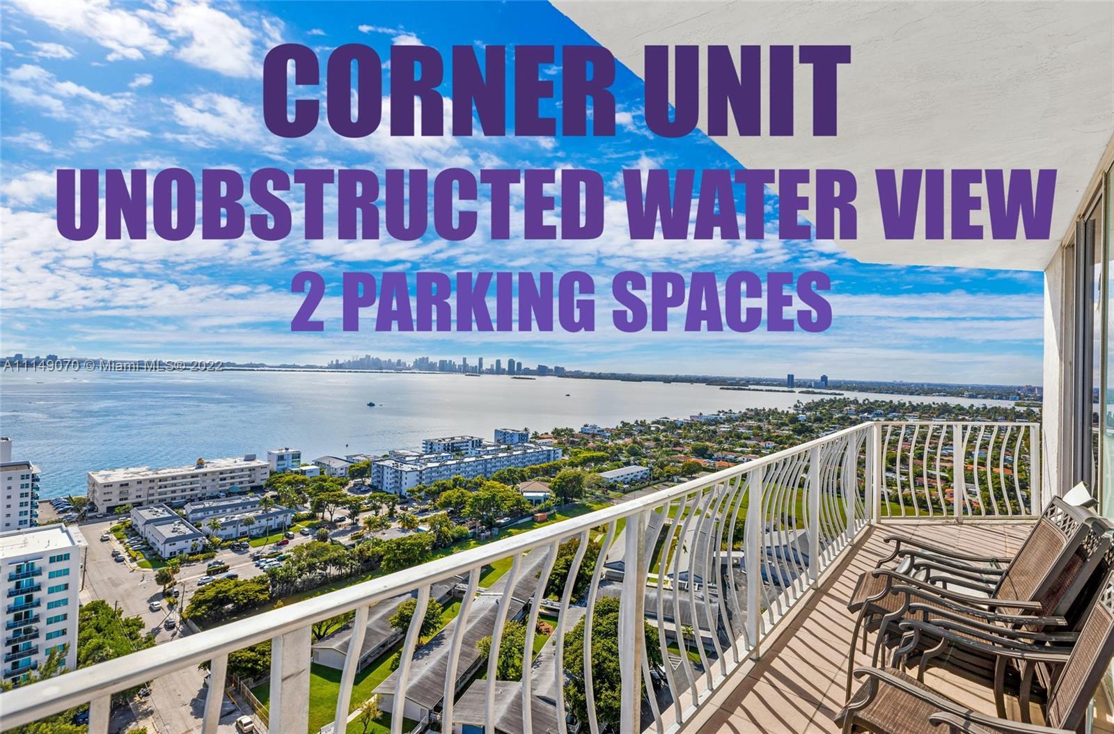 GORGEOUS FULLY REMODELED CORNER PENTHOUSE! Enjoy captivating views of Biscayne Bay and Downtown's sk
