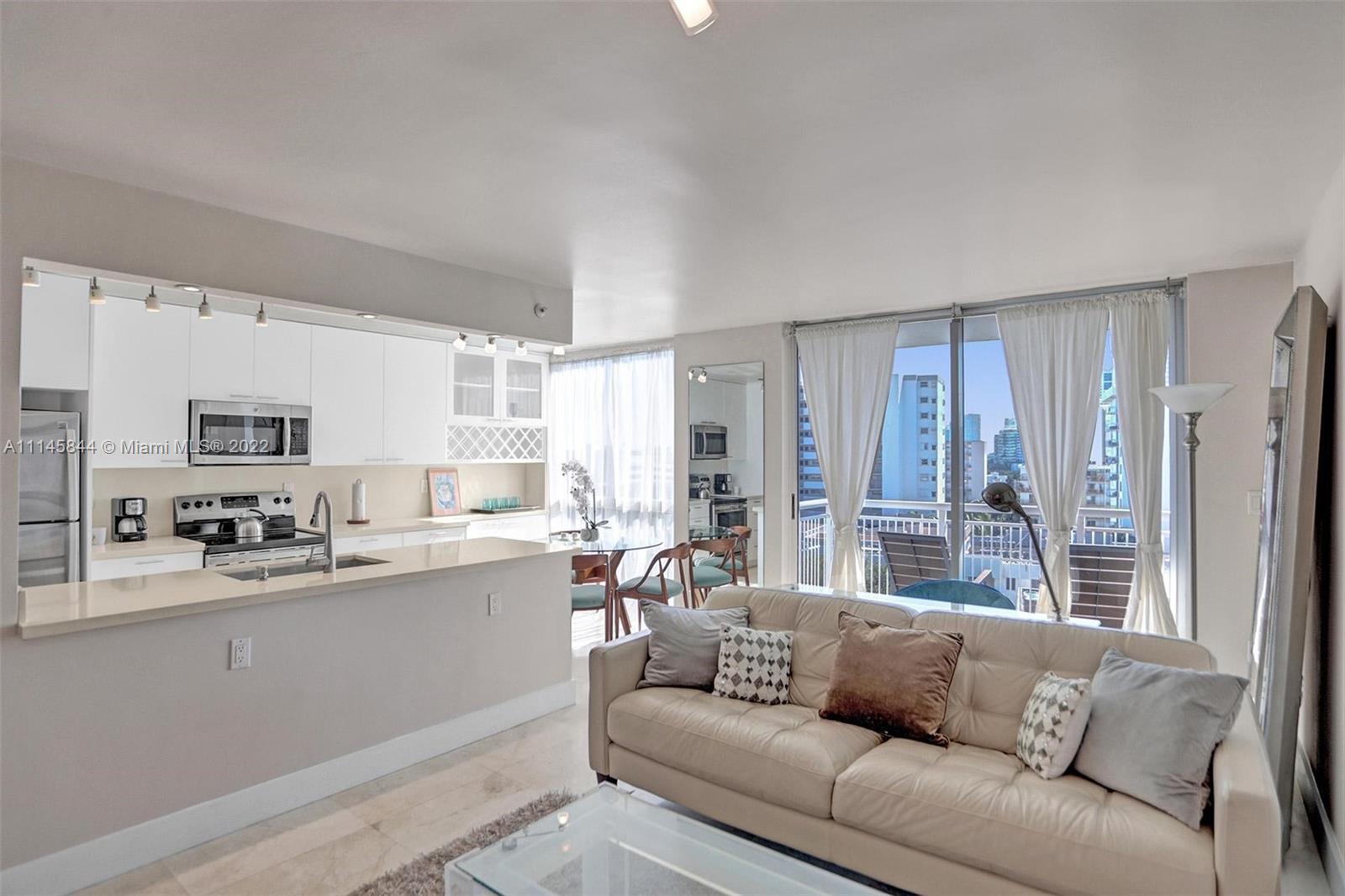 Fabulous one bedroom, two full bath condo on best street in South Beach.
TWO assigned parking space