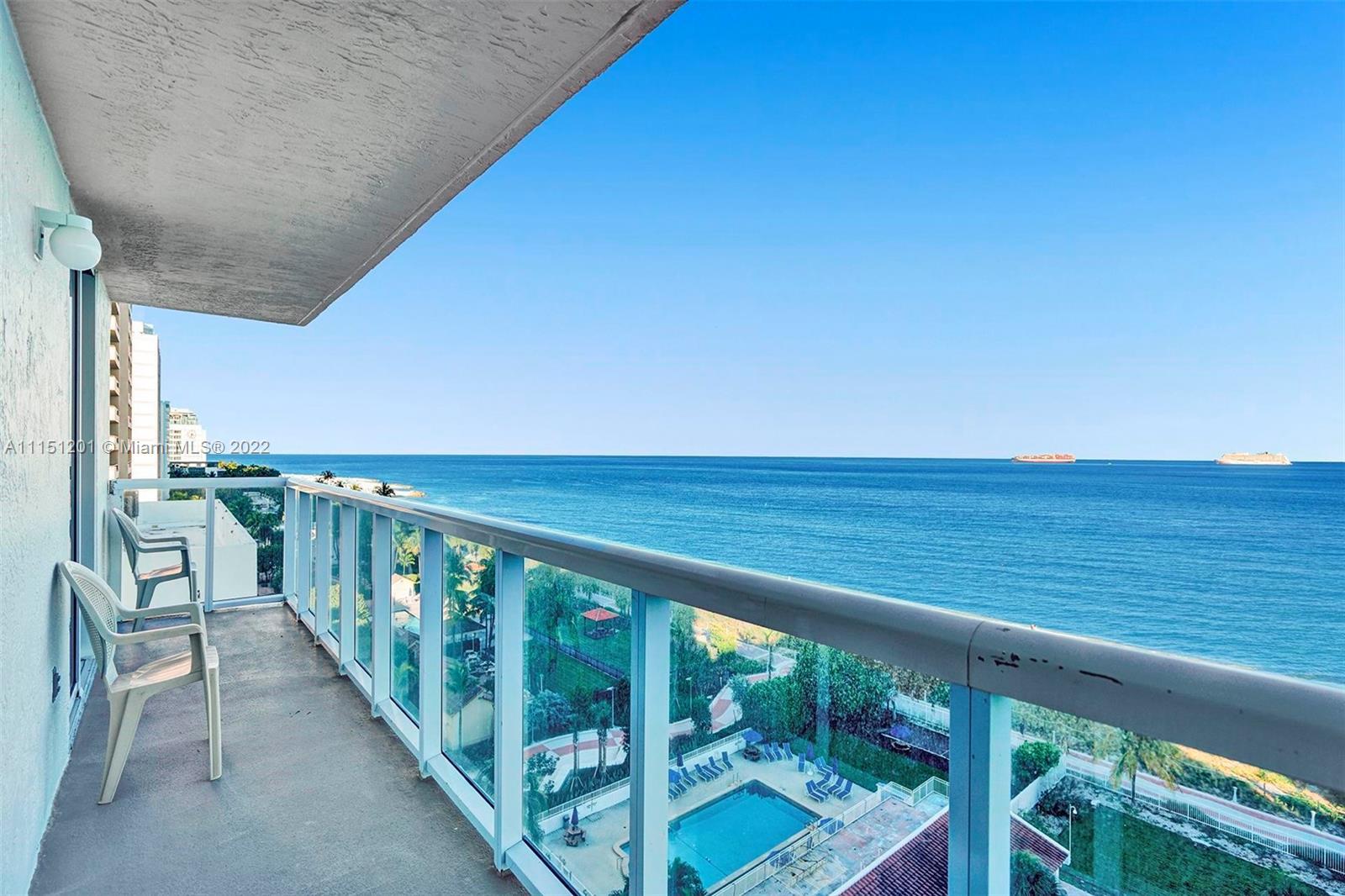 Stunning oceanfront 2/2 fabulous 1389 sq ft corner beach residence in prime upcoming area. Sought af