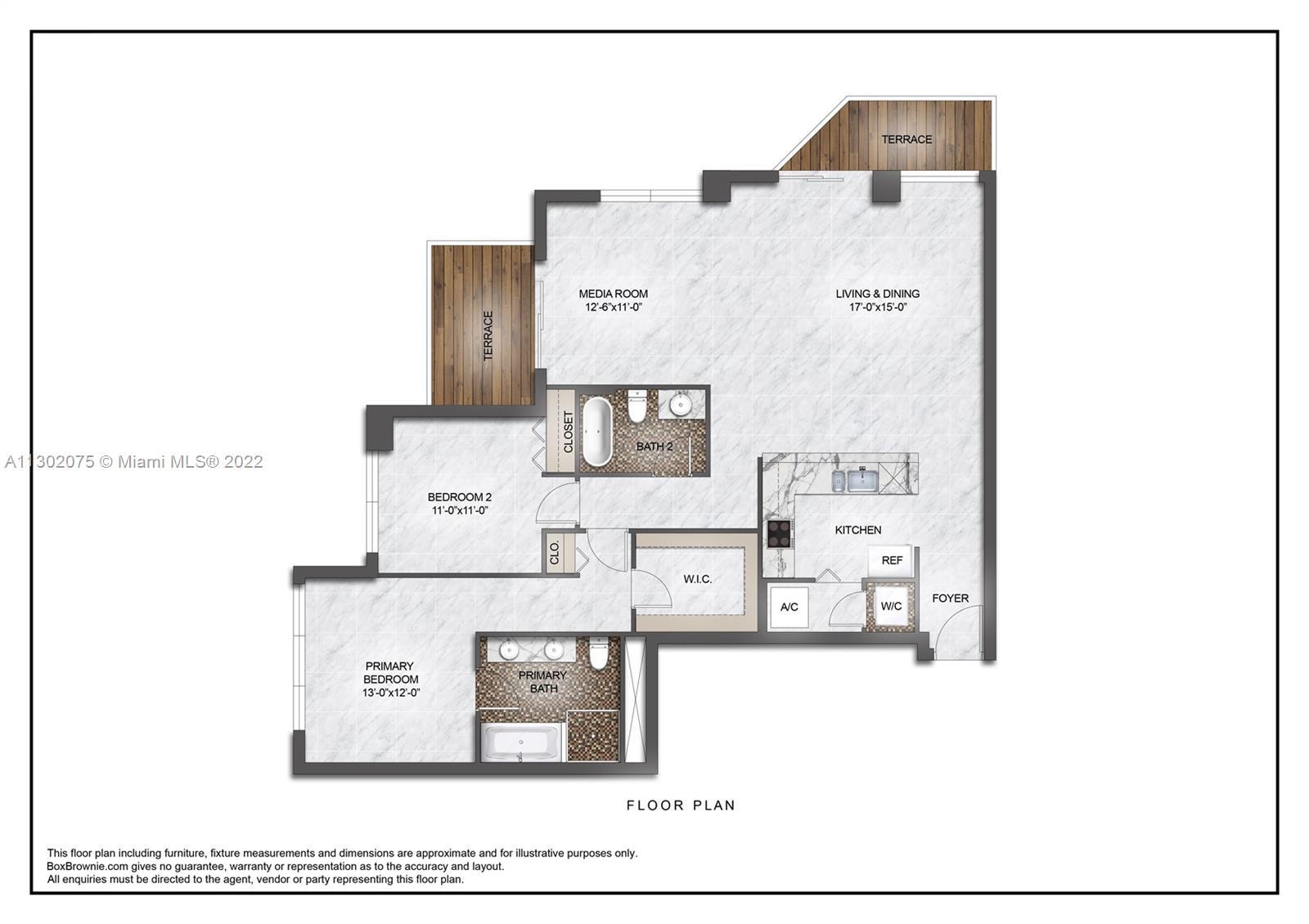 Large corner unit with a DEN at Vizcayne South Tower. Unit features: 2 bedrooms, 2 bathrooms, and a 