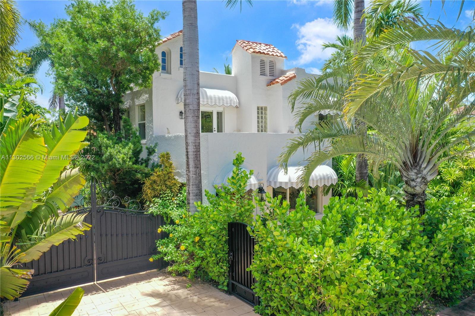 This quintessential 1930’s Miami Beach Mediterranean home is the perfect slice of paradise. It is an
