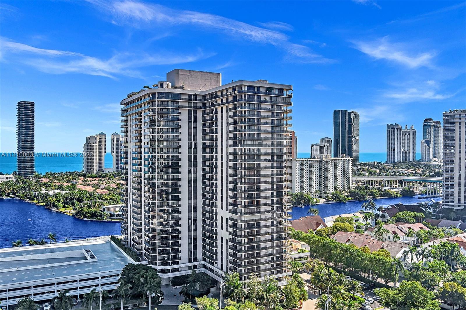 Beautiful corner unit in Turnberry Isle's South Tower with wrap around balcony overlooking the marin