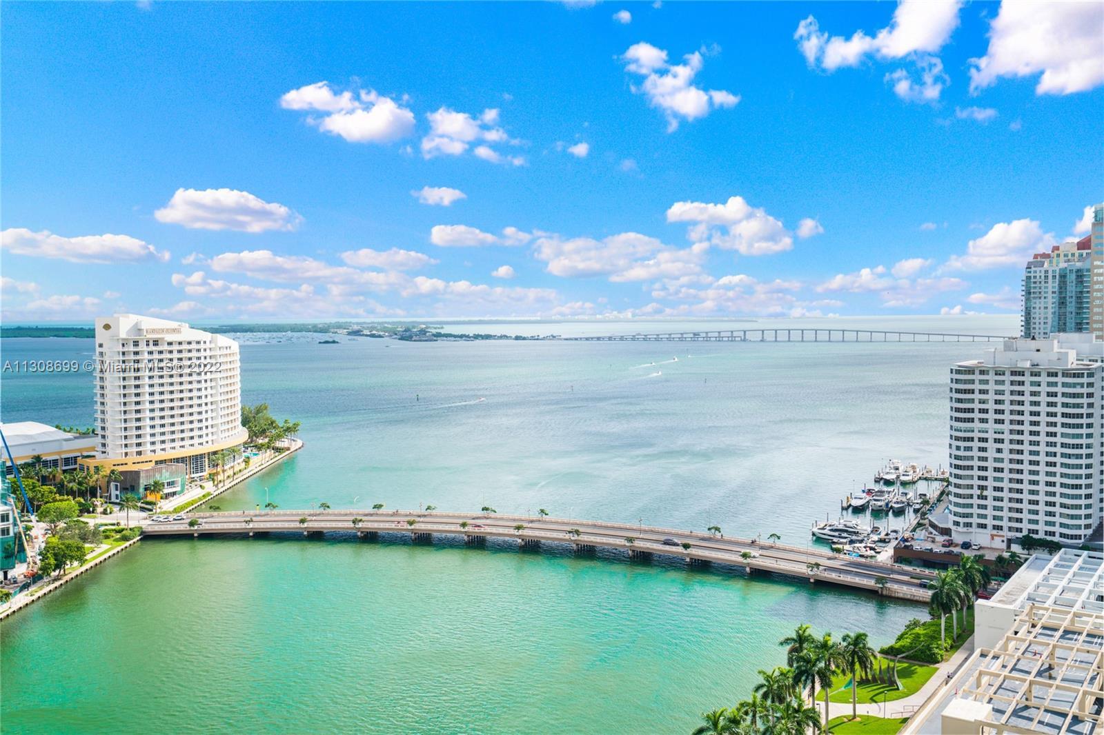 Breathtaking views of Biscayne Bay, Key Biscayne & beyond from the 23rd floor of Icon Brickell's mos