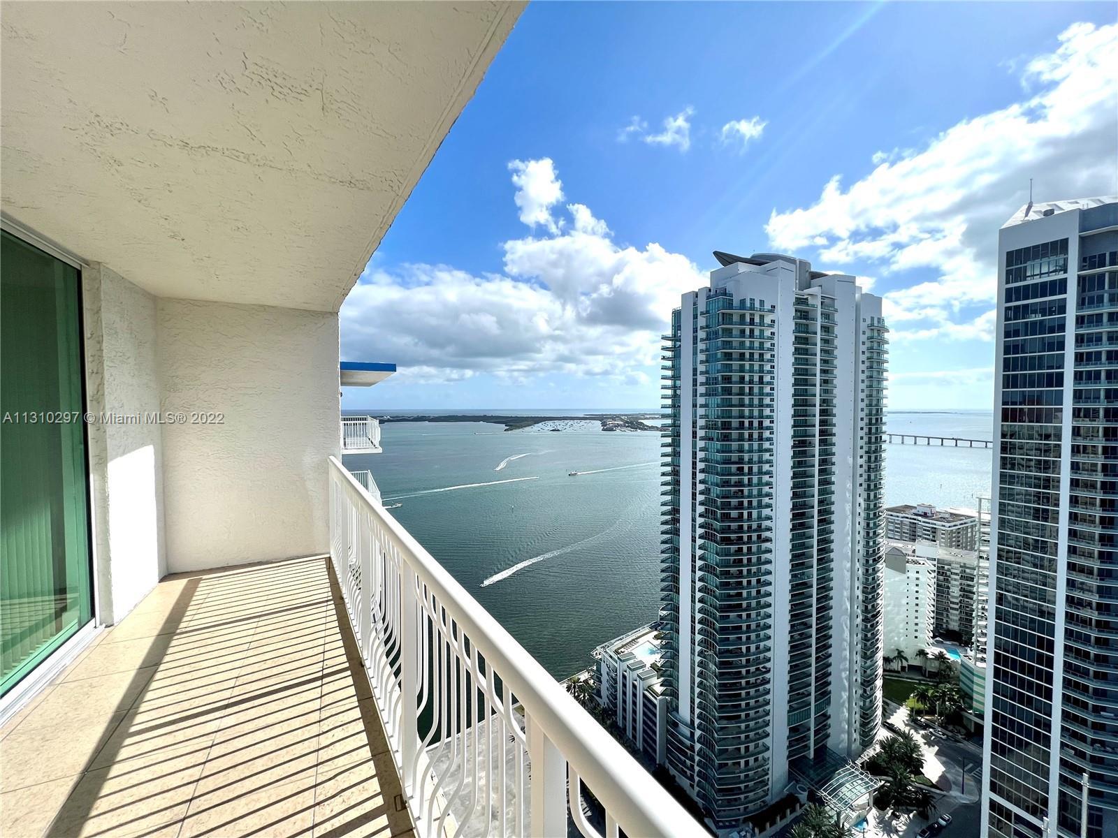 Spectacular  views from this updated 1/1 in sought after Brickell bay neighborhood.  Steps to the he