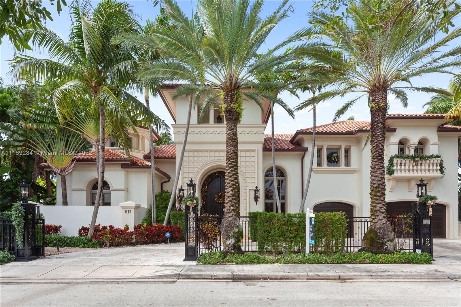 Spectacular Las Olas Mediterranean Estate with 100' of deep water frontage.  Dock accommodates up to