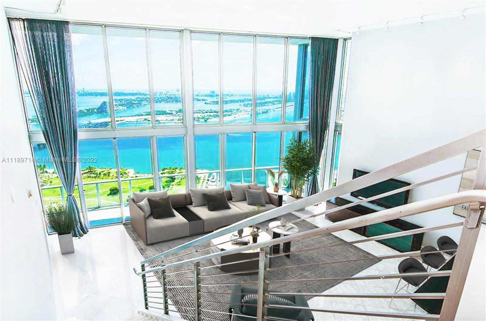 BEST deal for a Penthouse in all of Downtown / Brickell. Check comps! Floor-to-ceiling 20’ windows p