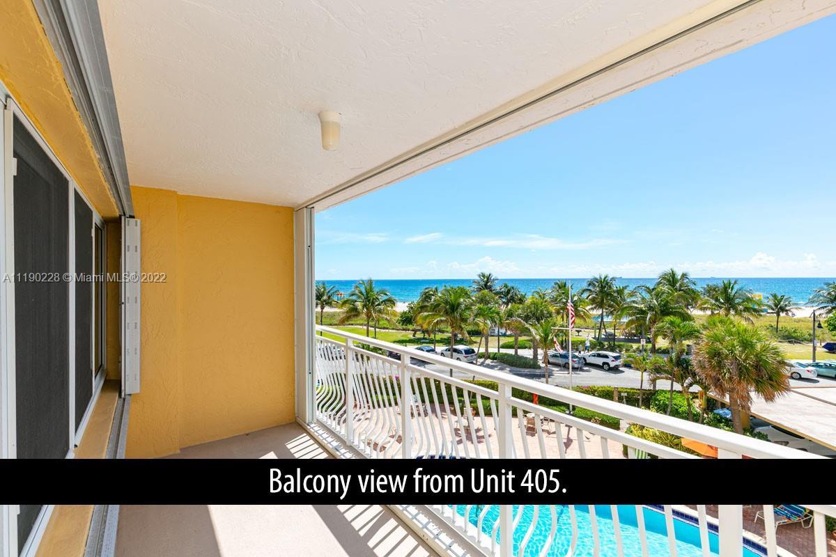 Direct ocean view unit. Sunny and bright large unit with impact front doors and accordion shutters. 