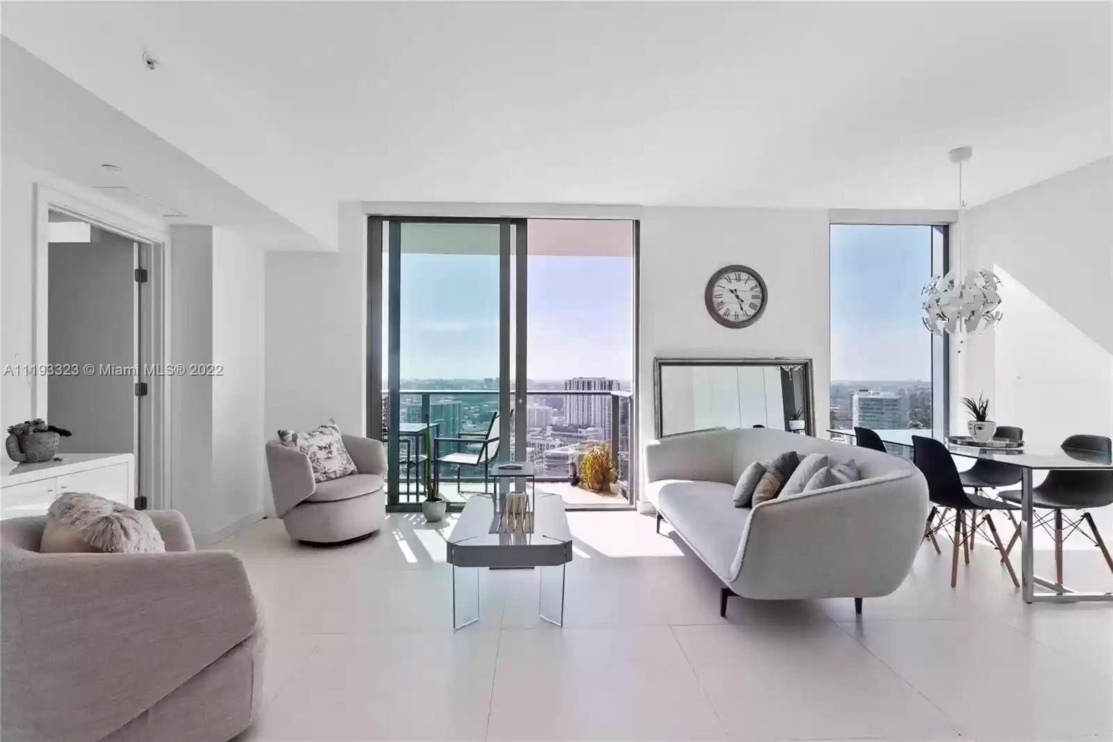 Stunning views of the city skyline and water from this high floor unit.  This residence features hur