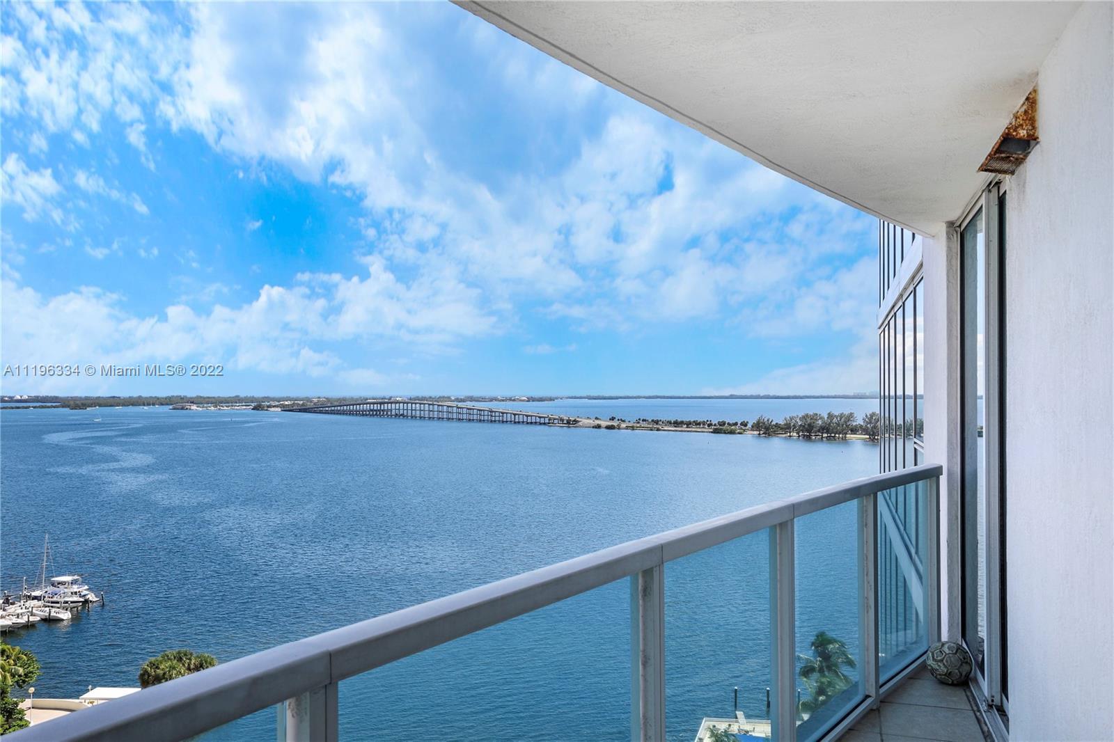 Biscayne Bay view, spacious, lots of closet space, washer and dryer in the unit. Perfect location, c
