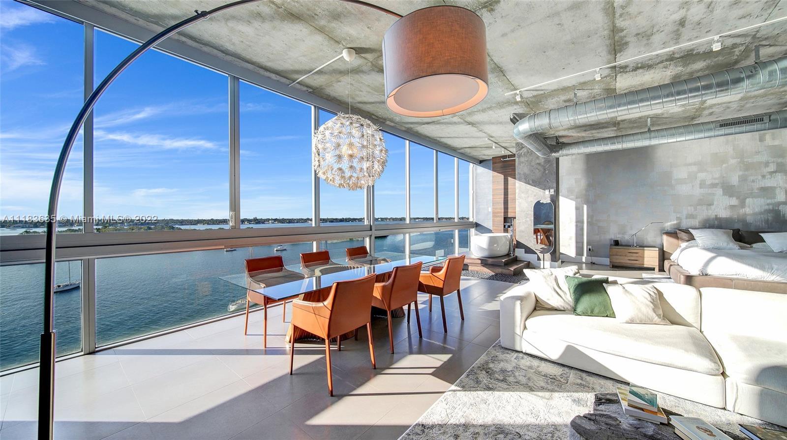 Unique loft  at the contemporary Space 01 a waterfront building with panoramic views of Biscayne Bay