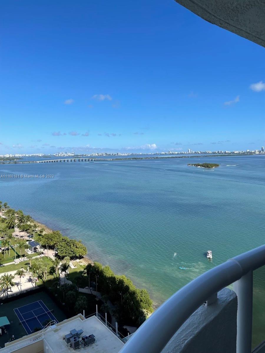 Stunning large one bedroom unit with wrap around balcony, spectacular panoramic views of Biscayne Ba