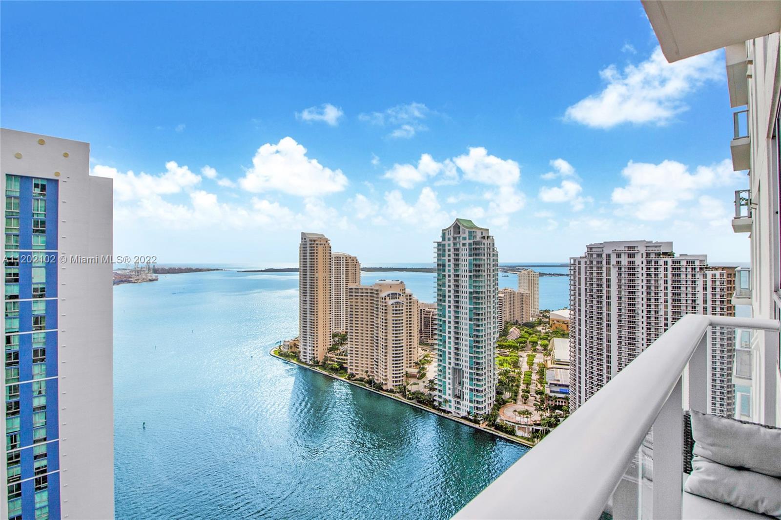 Fabulous water and city views from this spacious 2 Bedroom/2 Bath unit. Carpet flooring throughout. 
