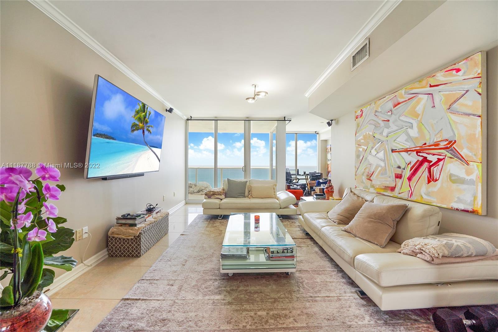 Ocean Two Condo in Sunny Isles Beach offering 2 Bedrooms and 2.5 bathrooms plus den with stunning Di