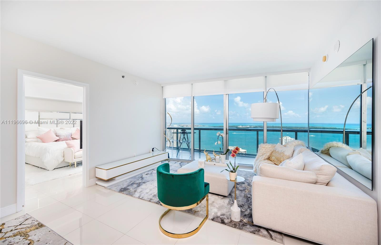 Breathtaking view of Ocean Biscayne Bay. 2 bedroom 2 bathroom & den (with possibility to make a 3rd 