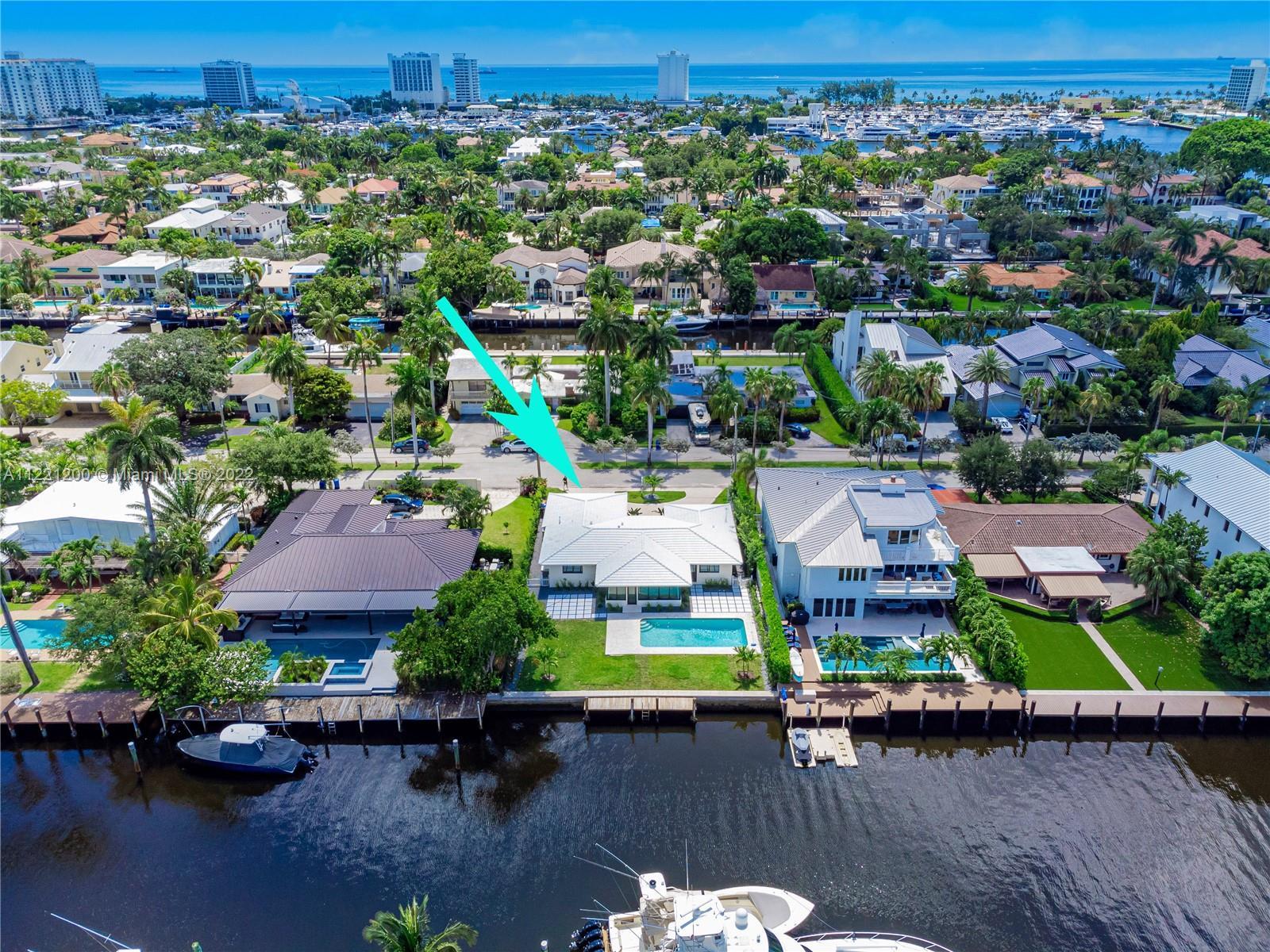 Prime Las Olas waterfront location! One of the few gated communities on Las Olas. The home total sq 