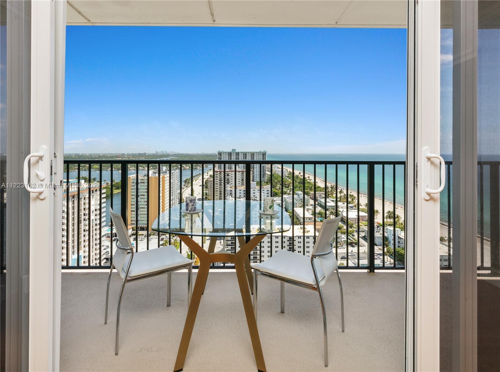 Rarely available fantastic unobstructed Ocean and Intercoastal move-in ready! This high floor 2 br/2