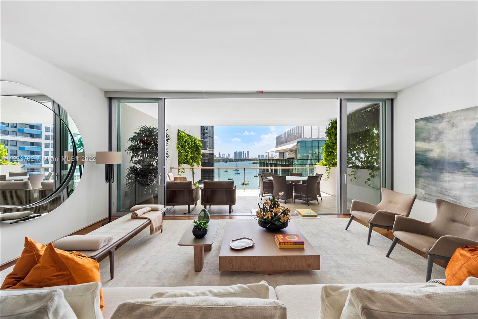 Brand new residence at Monad Terrace offering stunning skyline, Biscayne Bay and Ocean views. This e