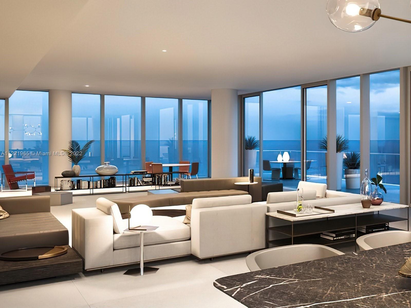 New contemporary 38 story sleek glass tower with only 63 residences and EXPANSIVE OCEAN VIEWS, desig