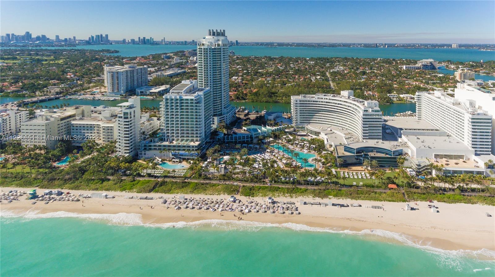 Beautiful 1 bedroom facing southwest with bay, ocean and sunset views at Fontainebleau II. Enjoy ful
