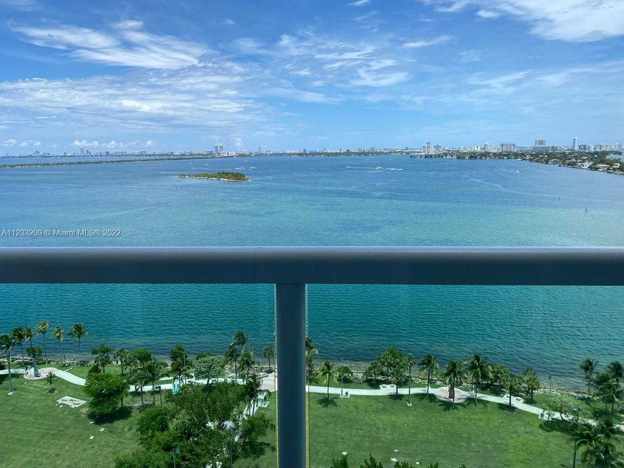Best location in Edgewater with breathtaking views from Biscayne Bay and Miami Beach.  In front of M