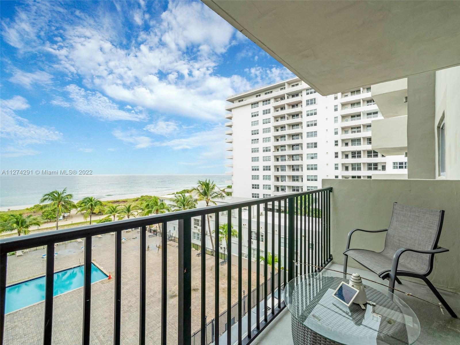 Beautiful ocean view, well maintained unit in the Manatee condominium, Surfside. Remodeled kitchen a