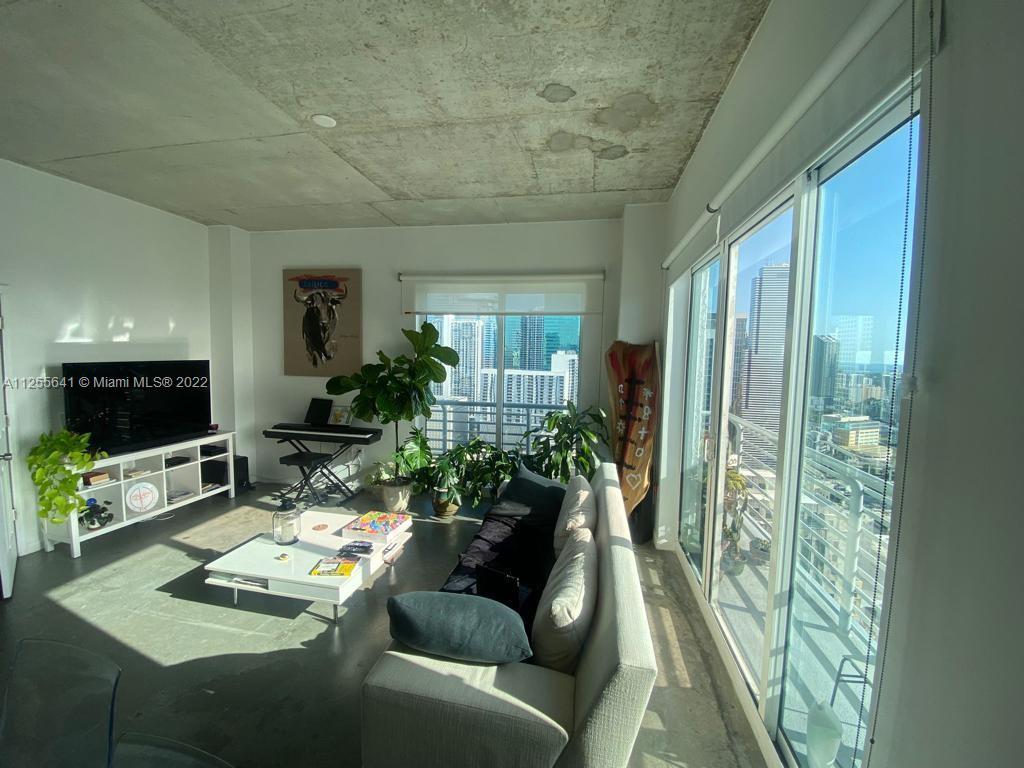 34th floor two-bedroom condo with skyline views located in the heart of Downtown Miami. Kitchen feat