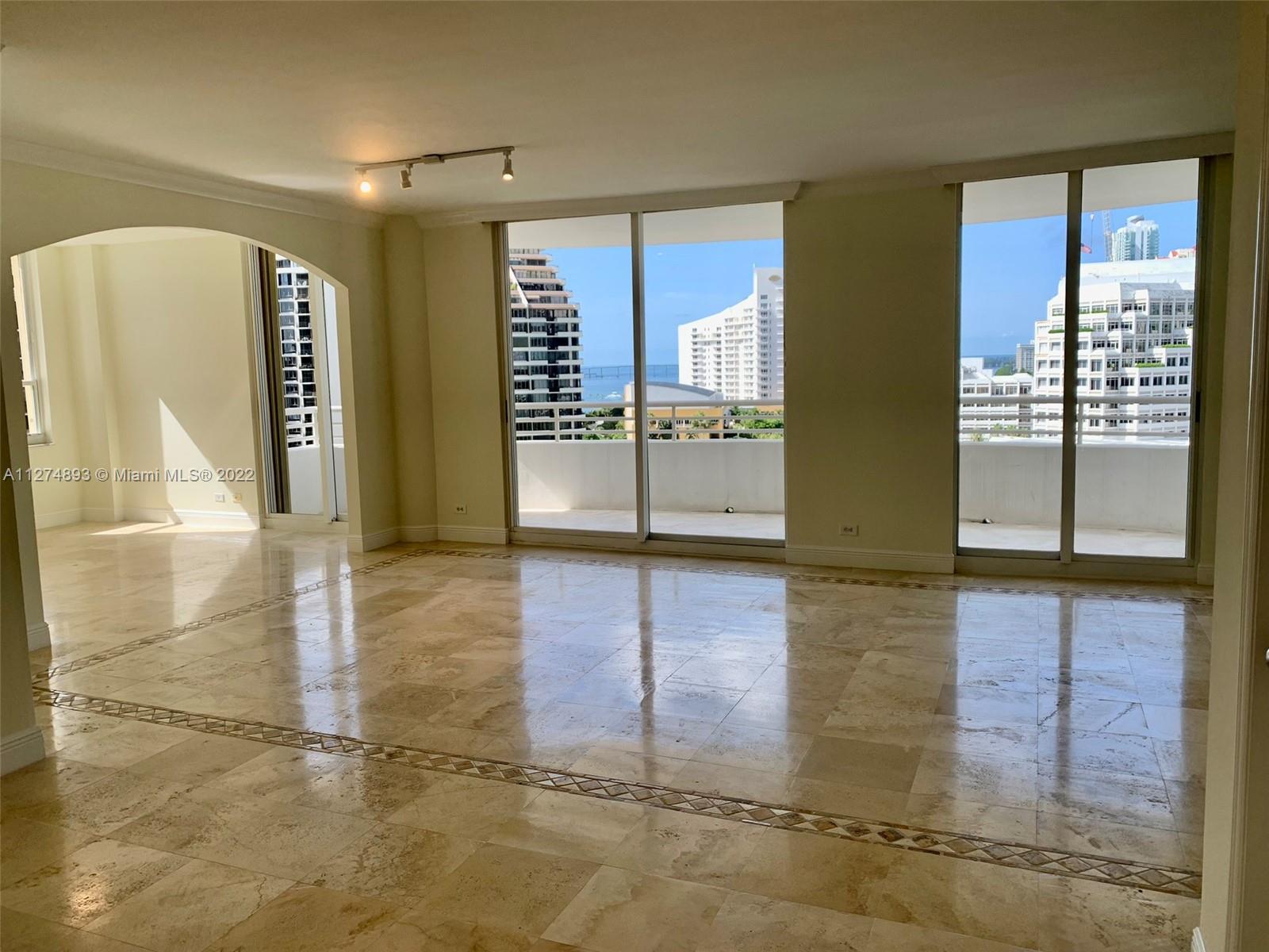 Incredible opportunity to own a large 3 Bedroom 3 Bath unit in Brickell Key, 2,050 Sq. Ft. of interi