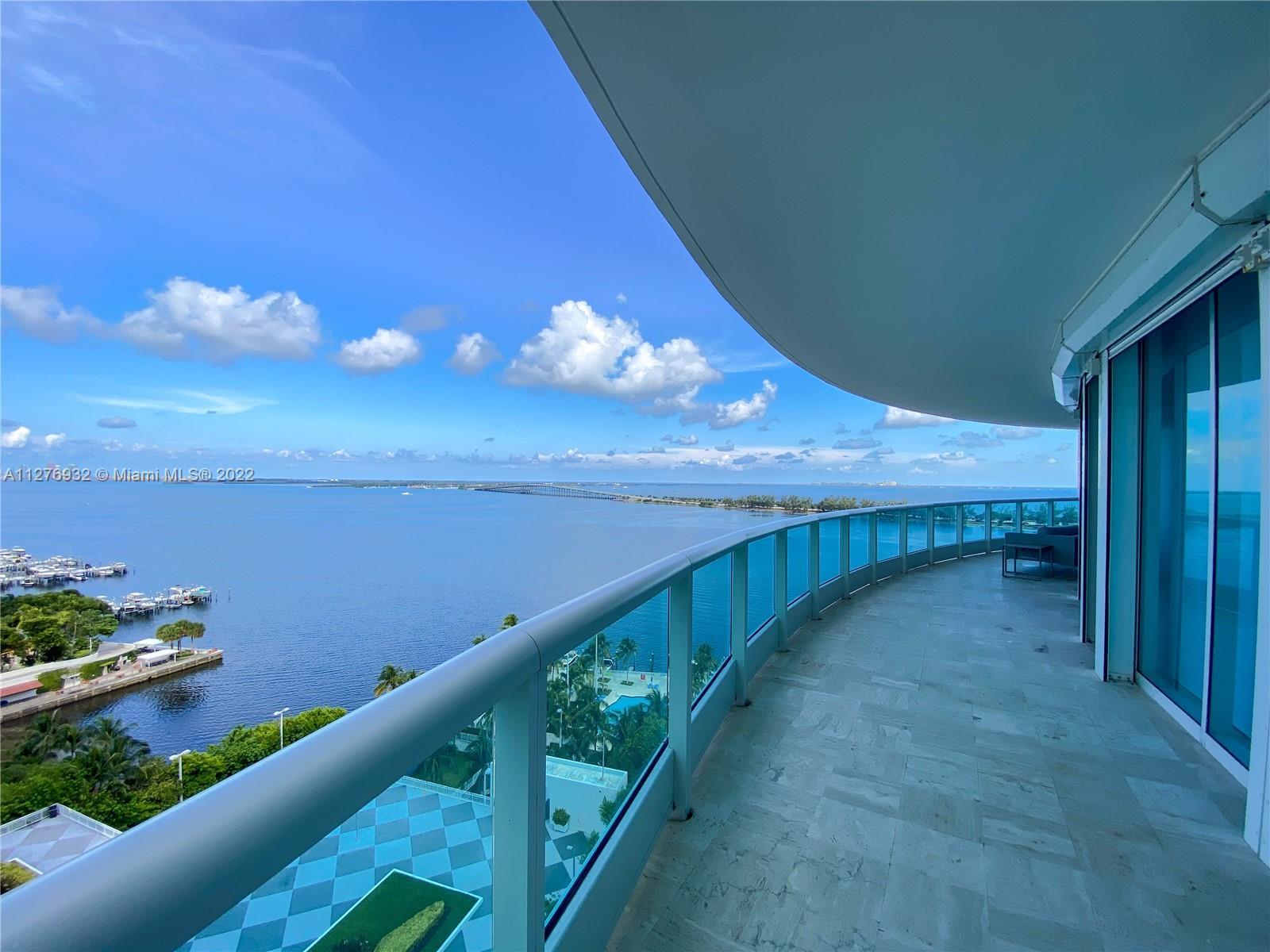 This rarely available residence offers breathtaking views of Biscayne Bay from from every room.  600