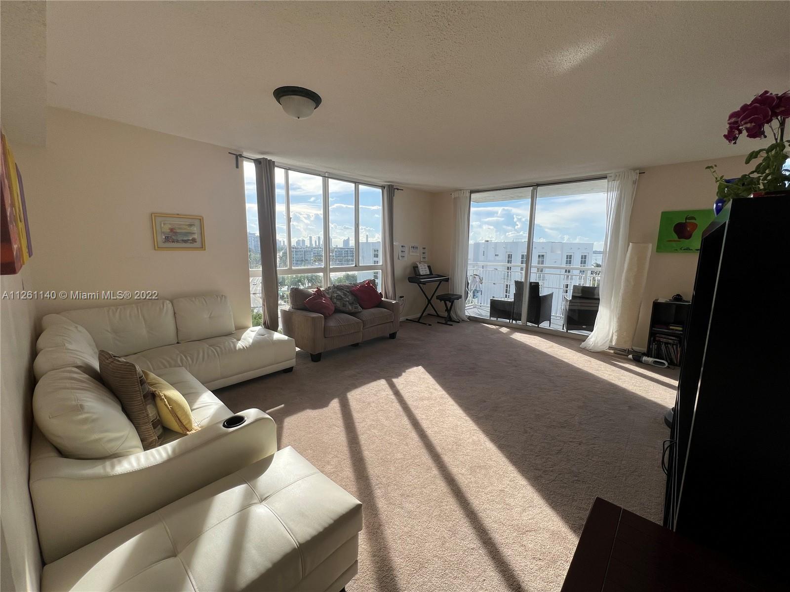 Very bright corner unit, facing west and north, 2 large bedrooms and corner living/dining area with 