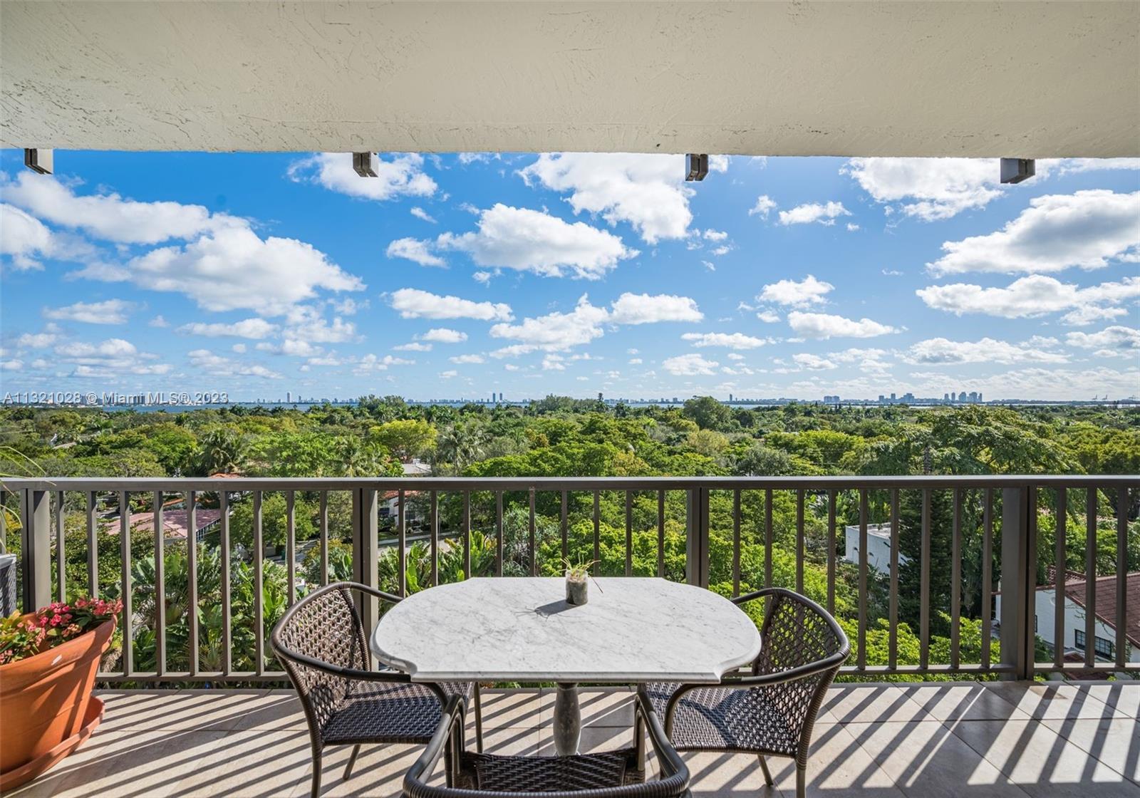 Amazing corner unit with an unobstructed view overlooking the tree tops of Morningside and Biscayne 
