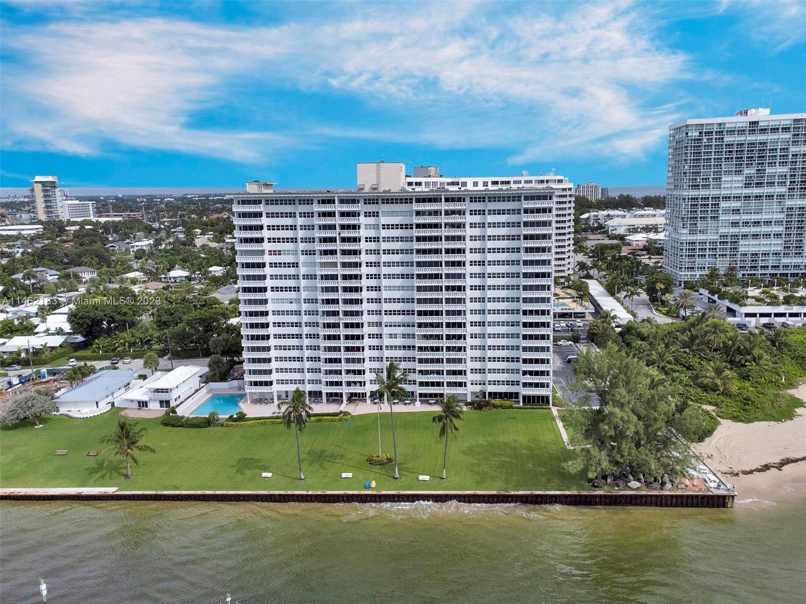 Spacious 1-bed, 1-bath unit in Sky Harbor East Condo, Ft. Lauderdale. Stunning partial ocean and cit