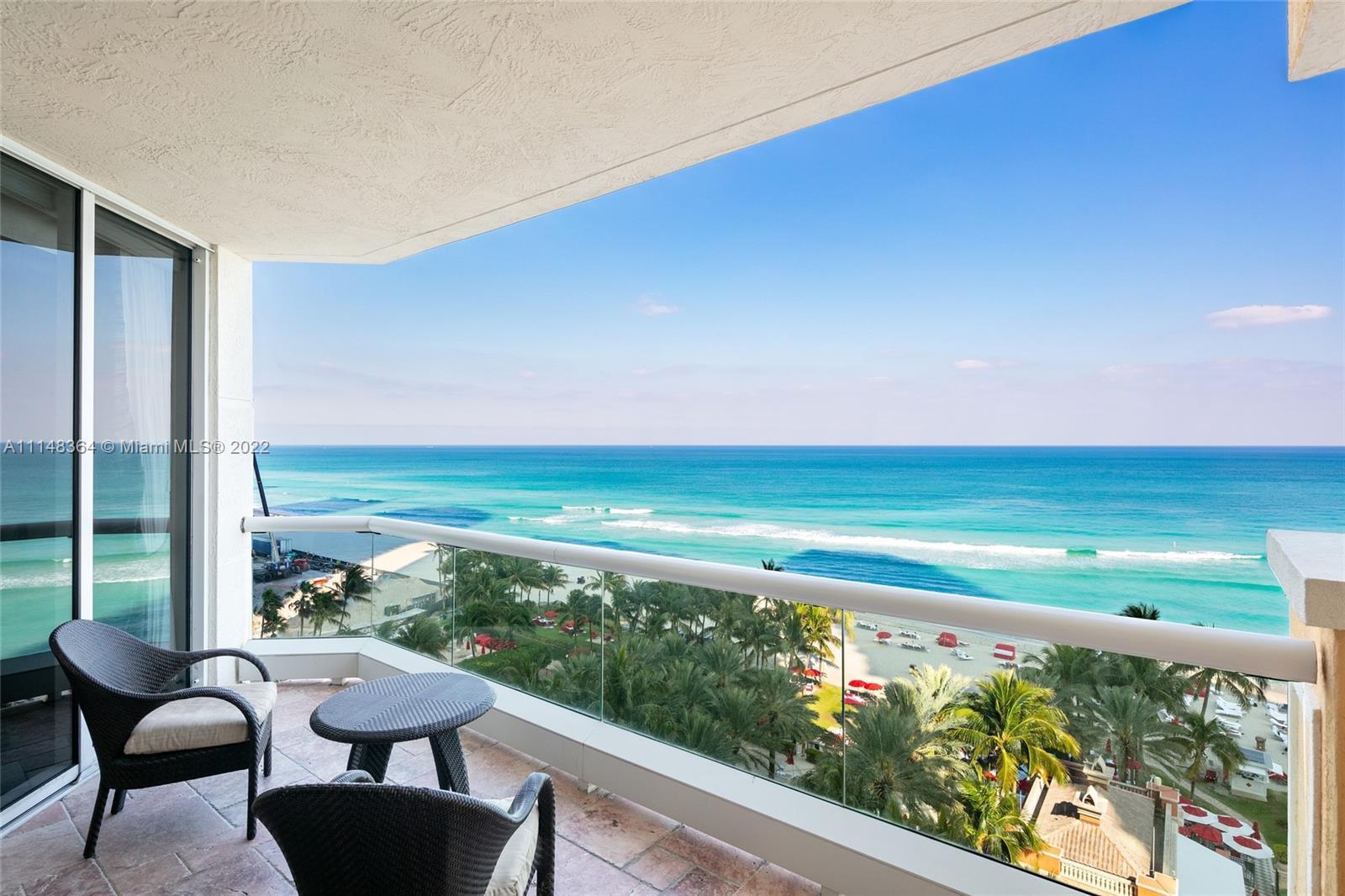 On balcony you hear the waves & see the sand so close you feel you are on the beach. High floors goo