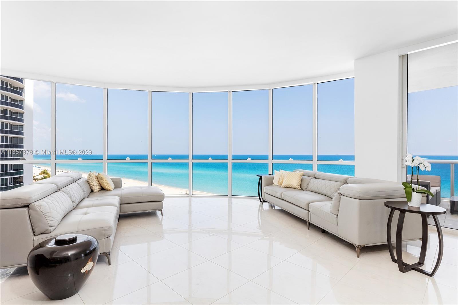 This contemporary 3BR/3+1BA at the Trump Palace in Sunny Isles Beach offers unobstructed direct ocea