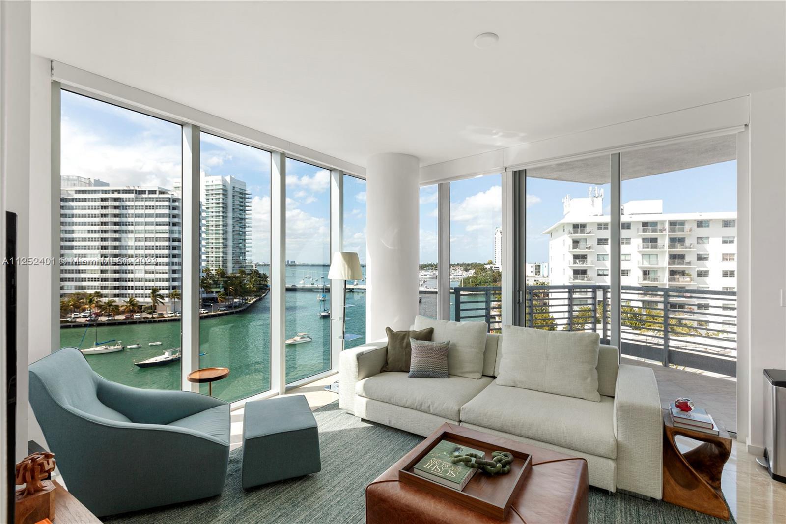 Breathtaking open Biscayne Bay views through out all glass doors and balconies from this corner 2BD 