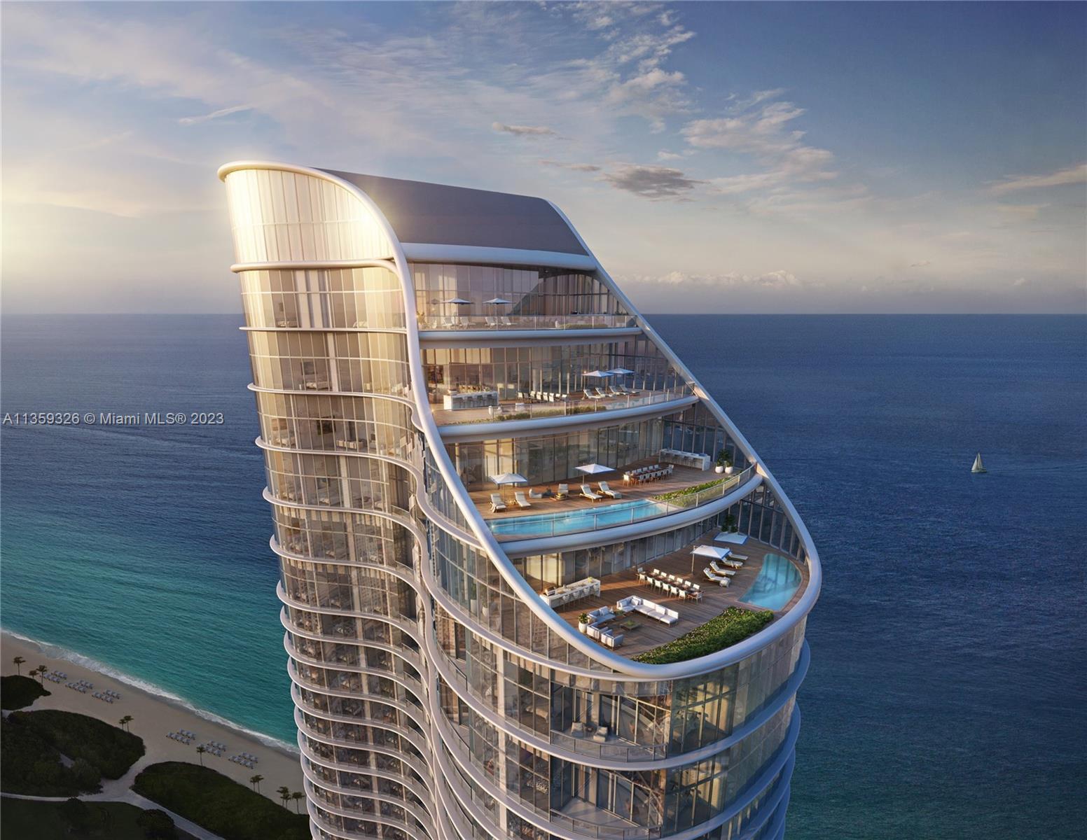 4 bedroom, 5.5 bath residence with panoramic 270-degree east, south, and west views of the Atlantic 