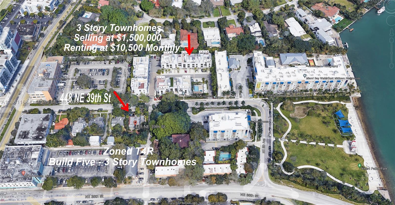 EXCELLENT INCOME & DEVELOPMENT OPPORTUNITY East of Design District, Steps to 3 Acre Waterfront Park.