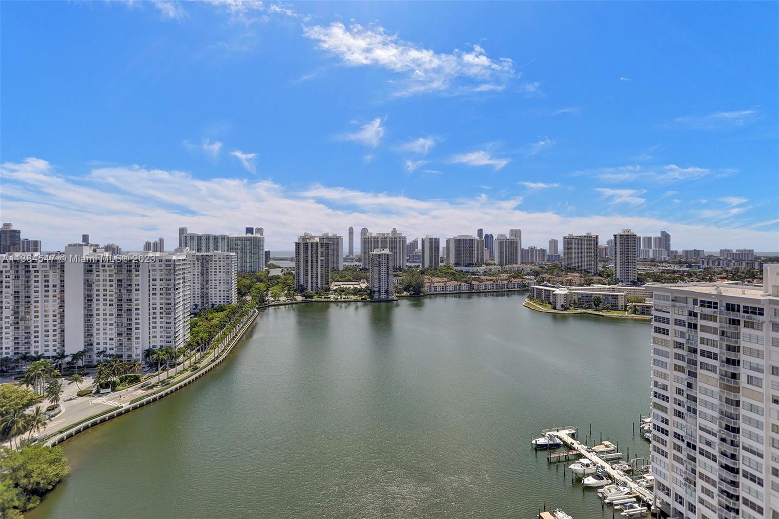 Two-bedroom, two-bathroom condo enjoys breathtaking water views from the 25th floor. One of the few 