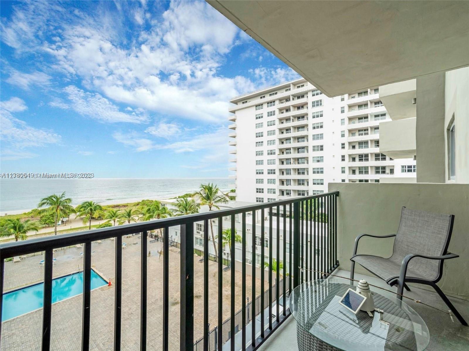 Beautiful ocean view, well maintained unit in the Manatee condominium, Surfside. Remodeled kitchen a