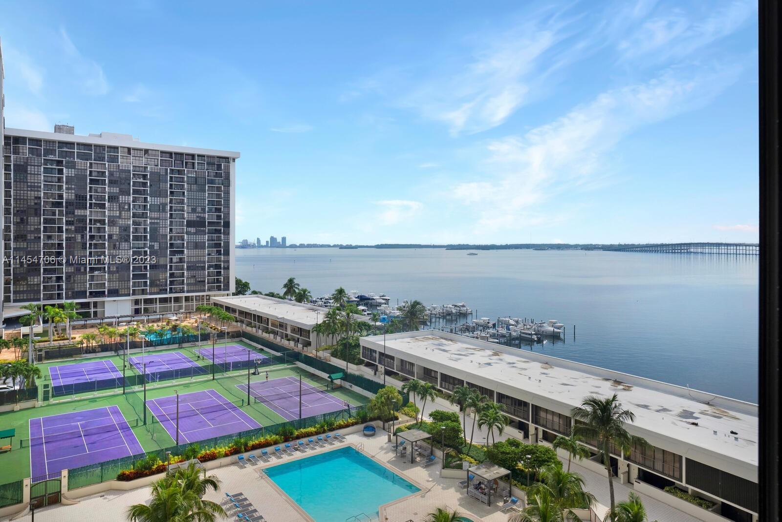 Beautiful Biscayne Bay views from this renovated one-bedroom, 1-1/2 bath Brickell Place 10th-floor u
