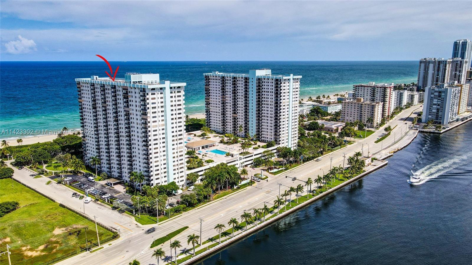 Magnificent Northern exposure providing panoramic views of the Atlantic Ocean, downtown Ft. Lauderda