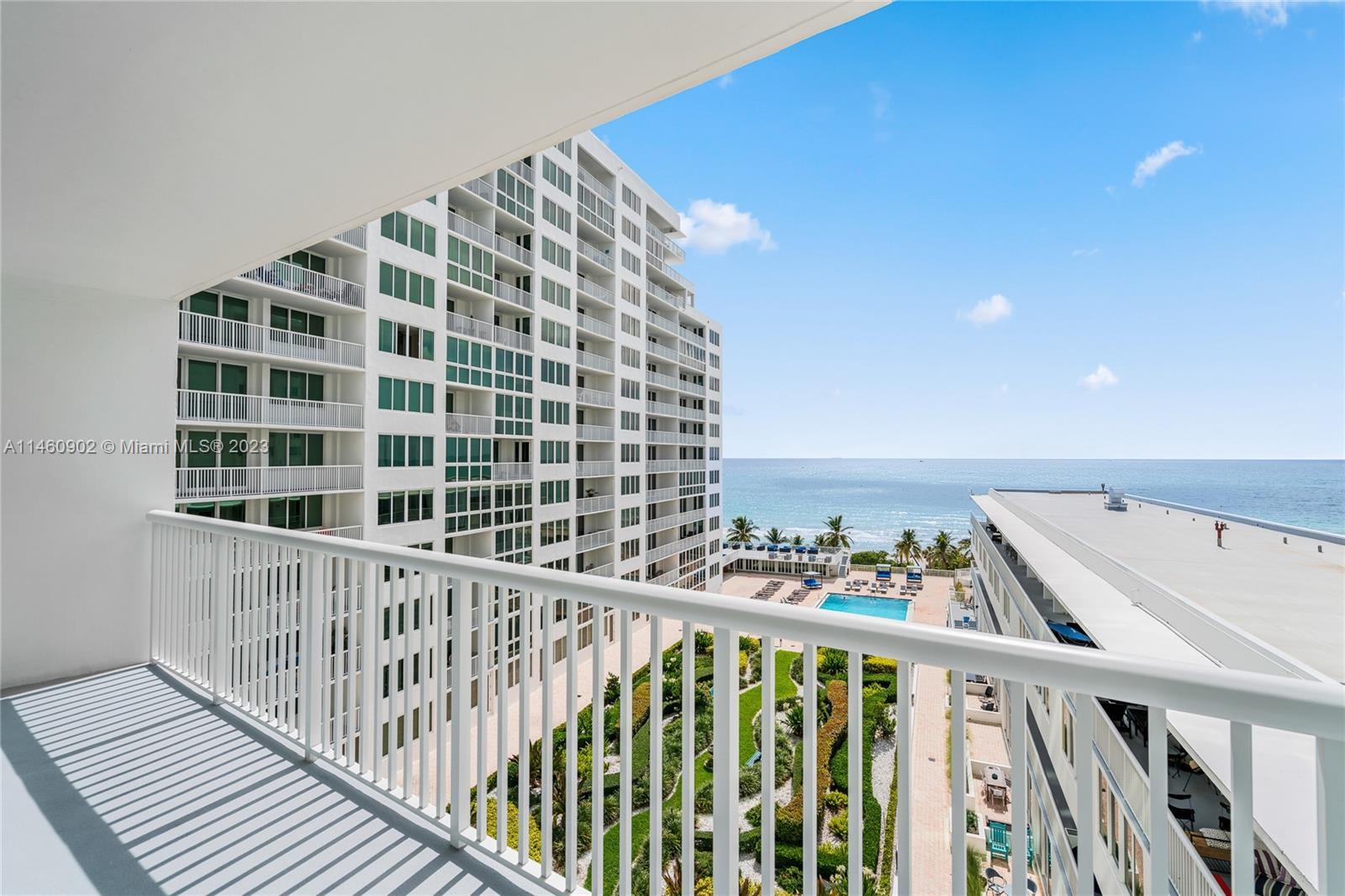 Direct ocean views greet you upon entering this renovated gem. Oversized balcony brings the unit's t