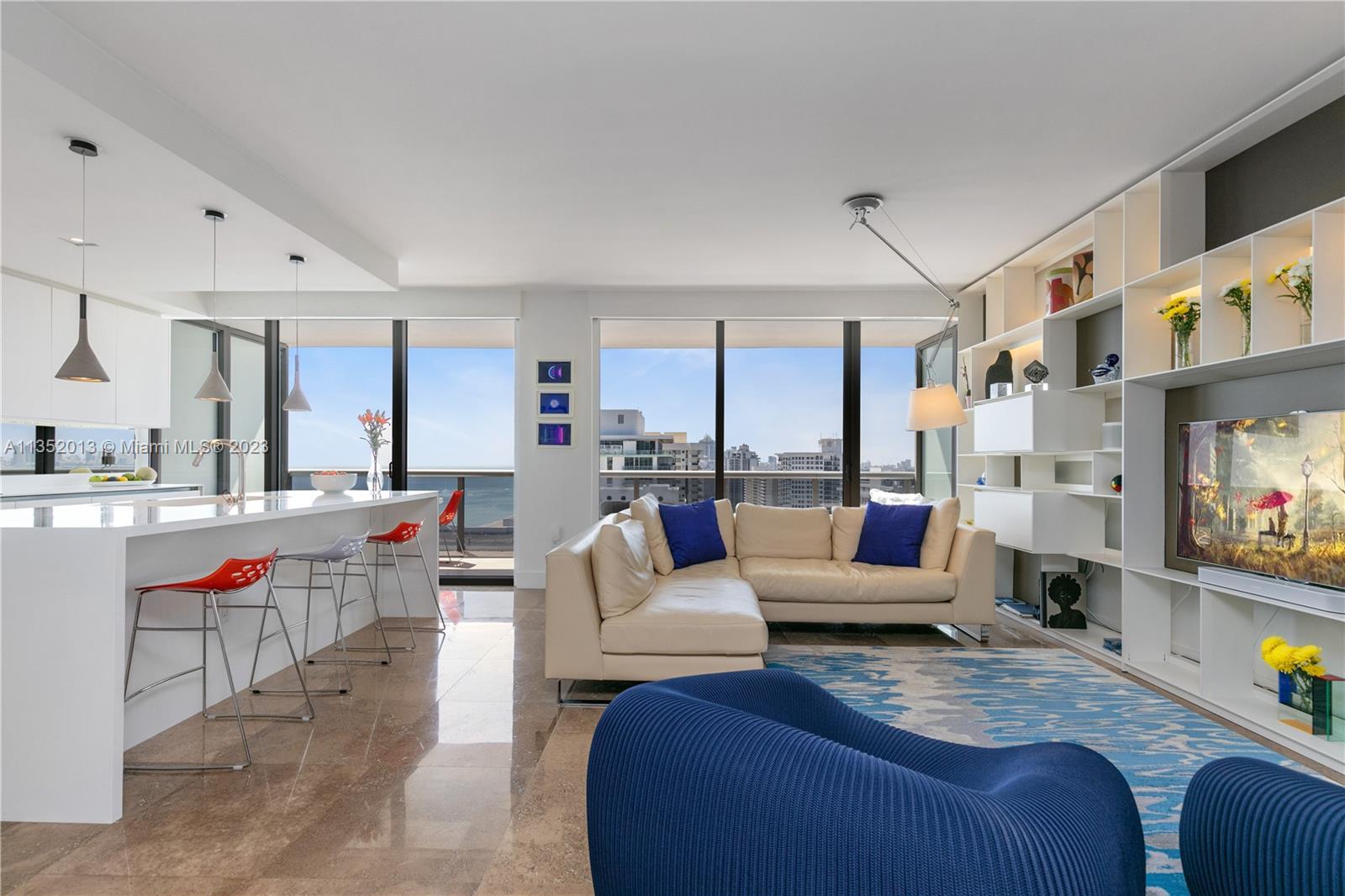Magnificent two-story Penthouse outfitted by Ornare with custom kitchen, bathrooms, built-ins, wardr