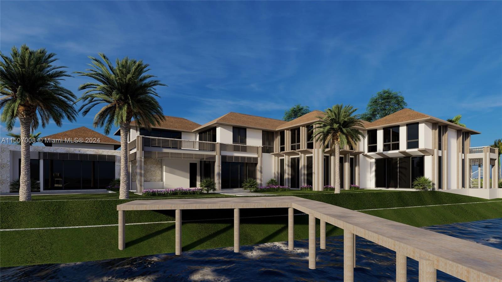 New construction, with 320' of private Admirals Cove Waterfrontage. Long water views from every angl
